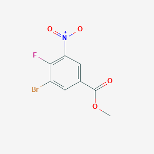 molecular formula C8H5BrFNO4 B1431632 Methyl 3-bromo-4-fluoro-5-nitrobenzoate CAS No. 1403483-79-3