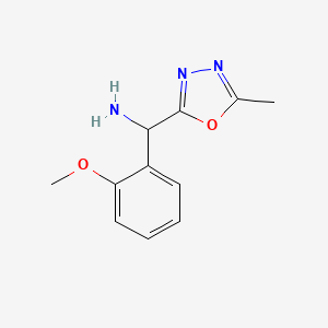 molecular formula C11H13N3O2 B1431637 (2-Methoxyphenyl)(5-methyl-1,3,4-oxadiazol-2-yl)methanamine CAS No. 1082497-11-7