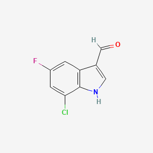 molecular formula C9H5ClFNO B1431638 7-Chloro-5-fluoro-1H-indole-3-carbaldehyde CAS No. 1227270-41-8