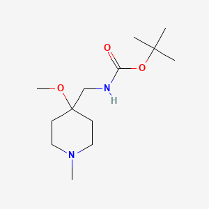 molecular formula C13H26N2O3 B1431659 4-Methoxy-1-methyl-4-(N-Boc)-methylamino piperidine CAS No. 1227266-85-4