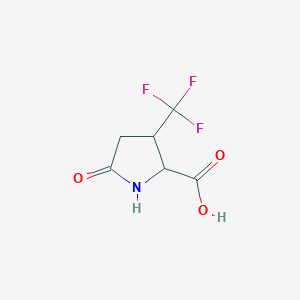 molecular formula C6H6F3NO3 B1431662 5-Oxo-3-(trifluoromethyl)pyrrolidine-2-carboxylic acid CAS No. 1518440-13-5