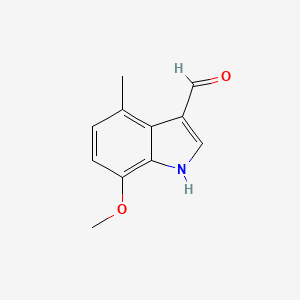 B1431674 4-Methoxy-7-methylindole-3-carboxaldehyde CAS No. 1158431-48-1