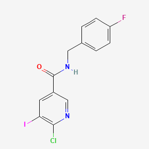 B1431685 6-chloro-N-[(4-fluorophenyl)methyl]-5-iodopyridine-3-carboxamide CAS No. 1610377-01-9