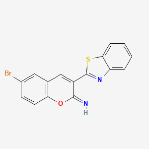 molecular formula C16H9BrN2OS B14316975 2H-1-Benzopyran-2-imine, 3-(2-benzothiazolyl)-6-bromo- CAS No. 111016-52-5