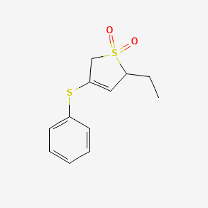 molecular formula C12H14O2S2 B14317006 2-Ethyl-4-phenylsulfanyl-2,5-dihydrothiophene 1,1-dioxide CAS No. 110026-87-4