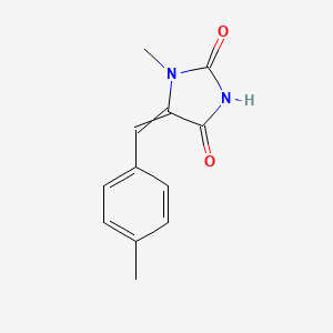 molecular formula C12H12N2O2 B14317120 1-Methyl-5-[(4-methylphenyl)methylidene]imidazolidine-2,4-dione CAS No. 109754-15-6