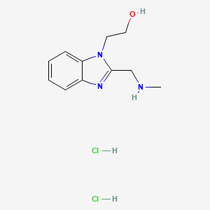 molecular formula C11H17Cl2N3O B1431725 2-{2-[(methylamino)methyl]-1H-1,3-benzodiazol-1-yl}ethan-1-ol dihydrochloride CAS No. 1394040-64-2