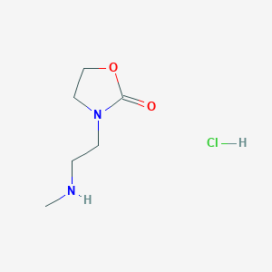 molecular formula C6H13ClN2O2 B1431729 3-[2-(Methylamino)ethyl]-1,3-oxazolidin-2-one hydrochloride CAS No. 1394040-78-8