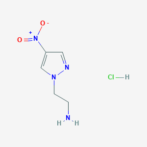 molecular formula C5H9ClN4O2 B1431731 2-(4-nitro-1H-pyrazol-1-yl)ethan-1-amine hydrochloride CAS No. 1421602-82-5