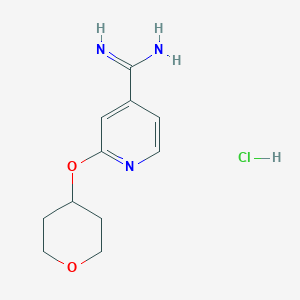 molecular formula C11H16ClN3O2 B1431736 2-(Oxan-4-yloxy)pyridine-4-carboximidamide hydrochloride CAS No. 1394041-45-2