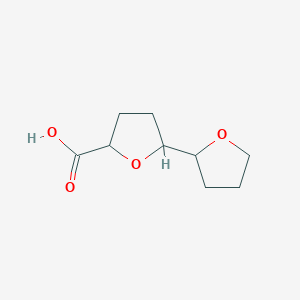 molecular formula C9H14O4 B1431740 5-(氧杂环丁-2-基)氧杂环丁-2-羧酸 CAS No. 1421601-48-0