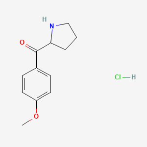 molecular formula C12H16ClNO2 B1431753 2-(4-Methoxybenzoyl)pyrrolidine hydrochloride CAS No. 1394745-43-7