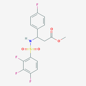 molecular formula C16H13F4NO4S B1431754 Methyl 3-(4-fluorophenyl)-3-(2,3,4-trifluorobenzenesulfonamido)propanoate CAS No. 1421602-16-5