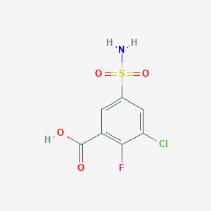 molecular formula C7H5ClFNO4S B1431771 3-氯-2-氟-5-磺酰基苯甲酸 CAS No. 1423025-14-2