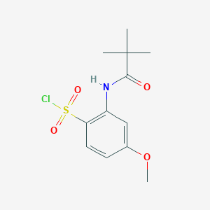 2-(2,2-Dimethylpropanamido)-4-methoxybenzene-1-sulfonyl chloride