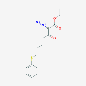 2-Diazonio-1-ethoxy-1-oxo-7-(phenylsulfanyl)hept-2-en-3-olate