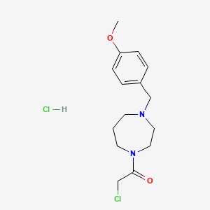 molecular formula C15H22Cl2N2O2 B1431826 2-Chloro-1-{4-[(4-methoxyphenyl)methyl]-1,4-diazepan-1-yl}ethan-1-one hydrochloride CAS No. 1263275-14-4