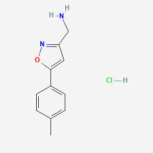 molecular formula C11H13ClN2O B1431840 {[5-(4-Methylphenyl)isoxazol-3-yl]methyl}amine hydrochloride CAS No. 1323584-27-5