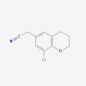 molecular formula C11H10ClNO B1431886 2-(8-chloro-3,4-dihydro-2H-1-benzopyran-6-yl)acetonitrile CAS No. 1803599-62-3