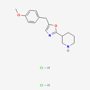 molecular formula C16H22Cl2N2O2 B1431887 3-[5-(4-Methoxybenzyl)-1,3-oxazol-2-yl]piperidine dihydrochloride CAS No. 1992995-69-3