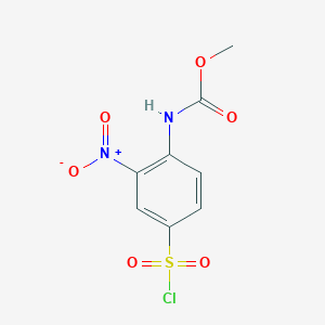 molecular formula C8H7ClN2O6S B1431889 methyl N-[4-(chlorosulfonyl)-2-nitrophenyl]carbamate CAS No. 1601259-20-4