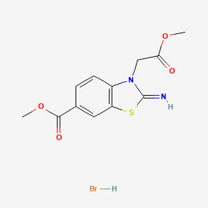 molecular formula C12H13BrN2O4S B1431904 Methyl 2-imino-3-(2-methoxy-2-oxoethyl)-2,3-dihydrobenzo[d]thiazole-6-carboxylate hydrobromide CAS No. 1949815-83-1