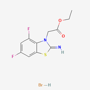 molecular formula C11H11BrF2N2O2S B1431916 ethyl 2-(4,6-difluoro-2-iminobenzo[d]thiazol-3(2H)-yl)acetate hydrobromide CAS No. 1351654-38-0