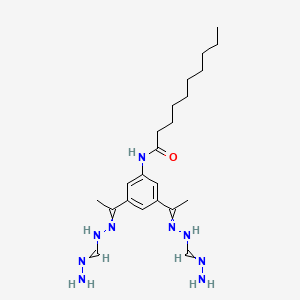 N-(3,5-Bis{1-[2-(hydrazinylidenemethyl)hydrazinylidene]ethyl}phenyl)decanamide