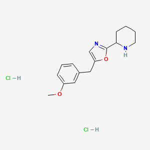 molecular formula C16H22Cl2N2O2 B1431946 2-[5-(3-Methoxybenzyl)-1,3-oxazol-2-yl]piperidine dihydrochloride CAS No. 1993054-84-4
