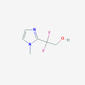 molecular formula C6H8F2N2O B1431954 2,2-difluoro-2-(1-methyl-1H-imidazol-2-yl)ethan-1-ol CAS No. 1797380-36-9