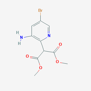 molecular formula C10H11BrN2O4 B1431956 1,3-Dimethyl 2-(3-amino-5-bromopyridin-2-yl)propanedioate CAS No. 1373233-26-1