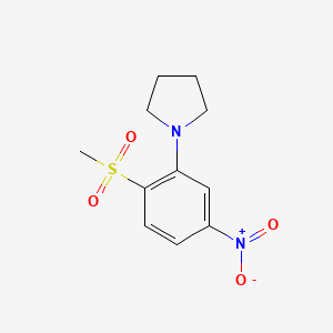 molecular formula C11H14N2O4S B1431973 1-(2-Methanesulfonyl-5-nitrophenyl)pyrrolidine CAS No. 1437794-78-9