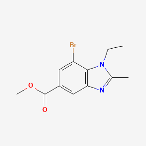 molecular formula C12H13BrN2O2 B1431977 Methyl 7-bromo-1-ethyl-2-methyl-1,3-benzodiazole-5-carboxylate CAS No. 1423037-29-9
