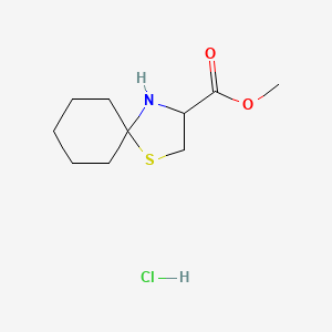 molecular formula C10H18ClNO2S B1431982 1-硫杂-4-氮杂螺[4.5]癸烷-3-甲酸甲酯盐酸盐 CAS No. 66065-61-0