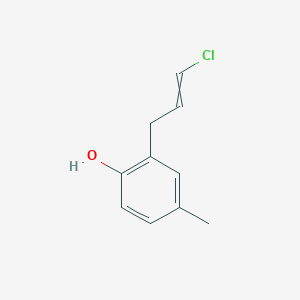 molecular formula C10H11ClO B14320165 2-(3-Chloroprop-2-enyl)-4-methylphenol CAS No. 102117-74-8