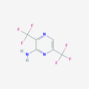 molecular formula C6H3F6N3 B1432022 3,6-双(三氟甲基)吡嗪-2-胺 CAS No. 1803601-40-2