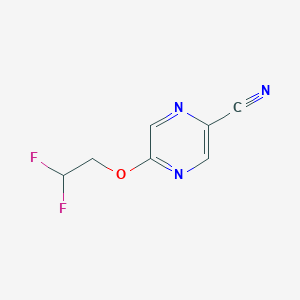 molecular formula C7H5F2N3O B1432028 5-(2,2-Difluoroethoxy)pyrazine-2-carbonitrile CAS No. 1544861-08-6