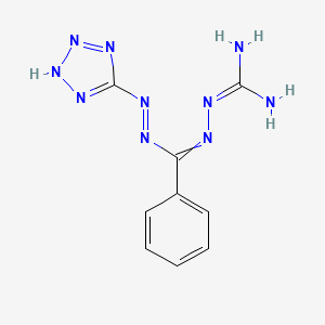 molecular formula C9H10N10 B14320300 N'-(diaminomethylideneamino)-N-(2H-tetrazol-5-ylimino)benzenecarboximidamide CAS No. 109942-77-0