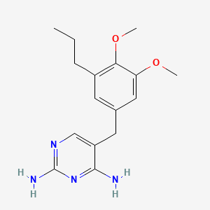 B14320315 5-[(3,4-Dimethoxy-5-propylphenyl)methyl]pyrimidine-2,4-diamine CAS No. 110798-54-4