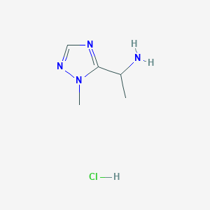 molecular formula C5H11ClN4 B1432048 1-(1-methyl-1H-1,2,4-triazol-5-yl)ethan-1-amine hydrochloride CAS No. 1798008-00-0