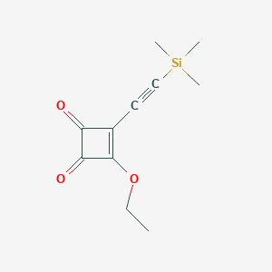 molecular formula C11H14O3Si B14320816 3-Ethoxy-4-[(trimethylsilyl)ethynyl]cyclobut-3-ene-1,2-dione CAS No. 109364-35-4