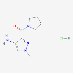B1432087 1-methyl-3-(pyrrolidine-1-carbonyl)-1H-pyrazol-4-amine hydrochloride CAS No. 1803593-91-0