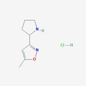 molecular formula C8H13ClN2O B1432090 盐酸5-甲基-3-(吡咯烷-2-基)-1,2-恶唑 CAS No. 1803581-17-0