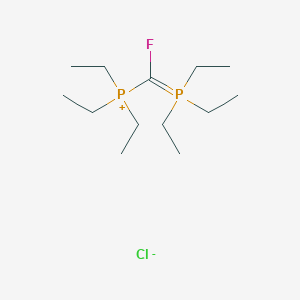 Triethyl[fluoro(triethyl-lambda~5~-phosphanylidene)methyl]phosphanium chloride