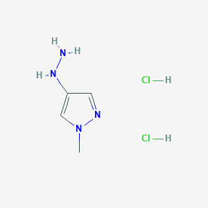 molecular formula C4H10Cl2N4 B1432102 4-hydrazinyl-1-methyl-1H-pyrazole dihydrochloride CAS No. 1803599-63-4