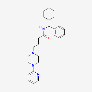 molecular formula C26H36N4O B14321020 N-[Cyclohexyl(phenyl)methyl]-4-[4-(pyridin-2-yl)piperazin-1-yl]butanamide CAS No. 112063-45-3