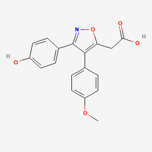 [4-(4-Methoxyphenyl)-3-(4-oxocyclohexa-2,5-dien-1-ylidene)-2,3-dihydro-1,2-oxazol-5-yl]acetic acid