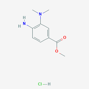 molecular formula C10H15ClN2O2 B1432115 Methyl 4-amino-3-(dimethylamino)benzoate hydrochloride CAS No. 1803585-07-0