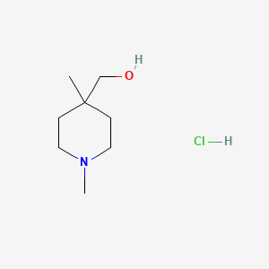 molecular formula C8H18ClNO B1432124 (1,4-Dimethyl-4-piperidinyl)methanol hydrochloride CAS No. 1609396-22-6