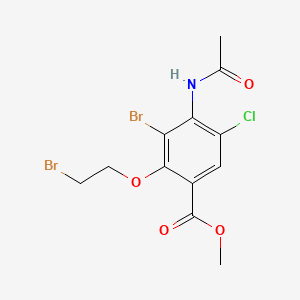 molecular formula C12H12Br2ClNO4 B1432131 Methyl 4-acetamido-3-bromo-2-(2-bromoethoxy)-5-chlorobenzoate CAS No. 748788-39-8